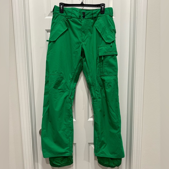 Burton snow pant ski snowboard women’s green cargo insulated winter cold gear
